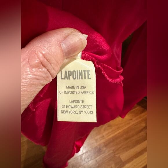 LAPOINTE Long-Sleeve Ruched Slit-Hem Double-Face Satin Bias Gown - Picture 12 of 16